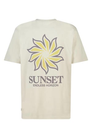 regular T-shirt met backprint beige