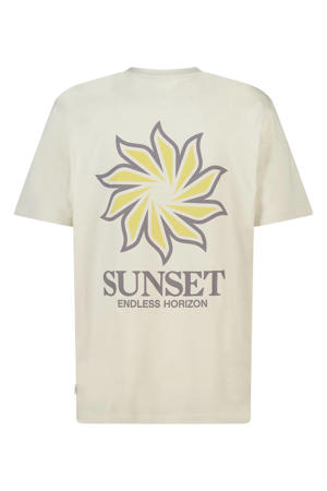 regular T-shirt met backprint beige