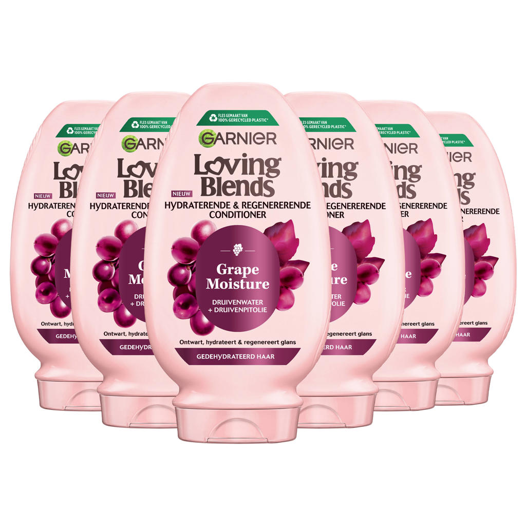 Garnier Loving Blends Grape Moisture conditioner – Voor gedehydrateerd haar - 6 x 250ml