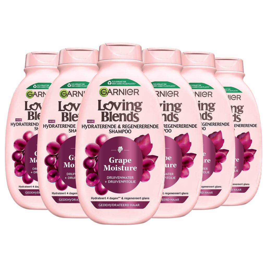 Garnier Loving Blends Grape Moisture shampoo – Voor gedehydrateerd haar - 6 x 300ml