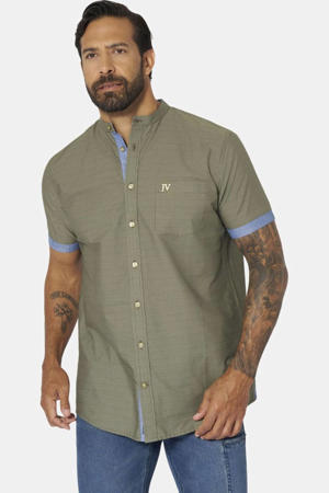 +FIT Collectie regular casual overhemd olijfgroen