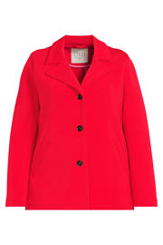 thumbnail: Rode dames Etage rode tussenjas van viscose met lange mouwen en knoopsluiting