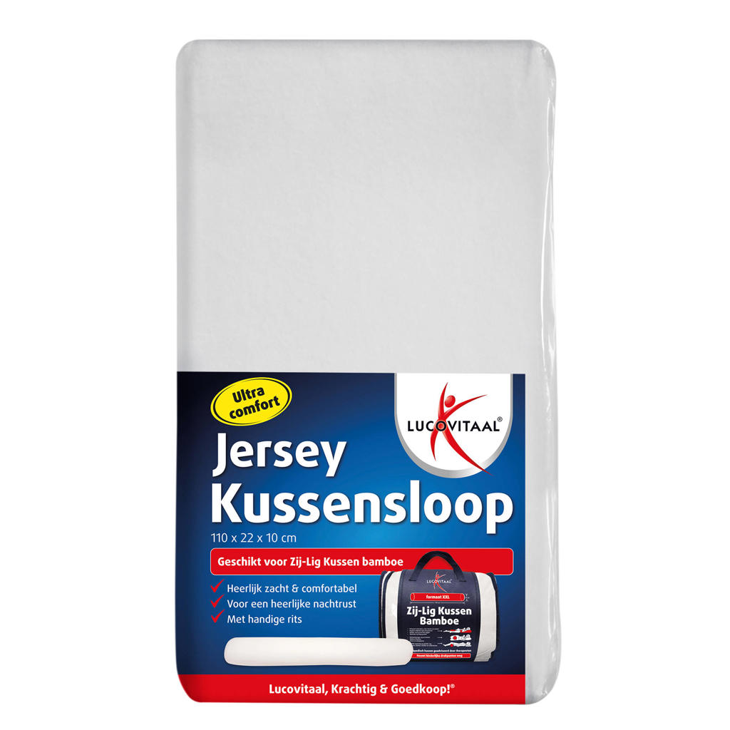 Lucovitaal zij-lig kussensloop jersey (110x22x10cm)