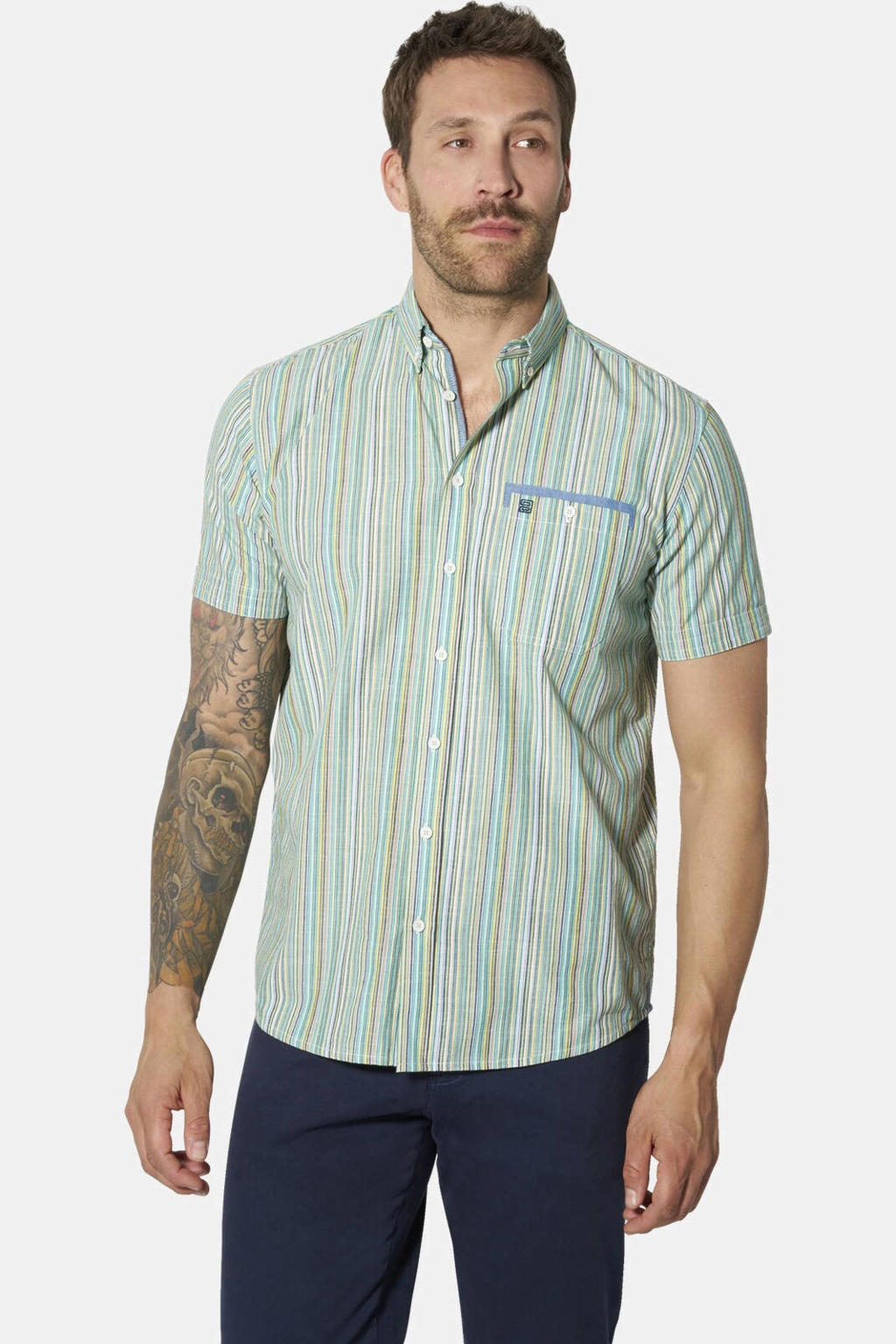 Babista regular fit gestreept overhemd Plus Size - groen