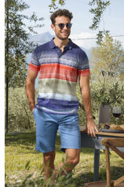 thumbnail: Babista regular fit gestreepte polo Plus Size - blauw