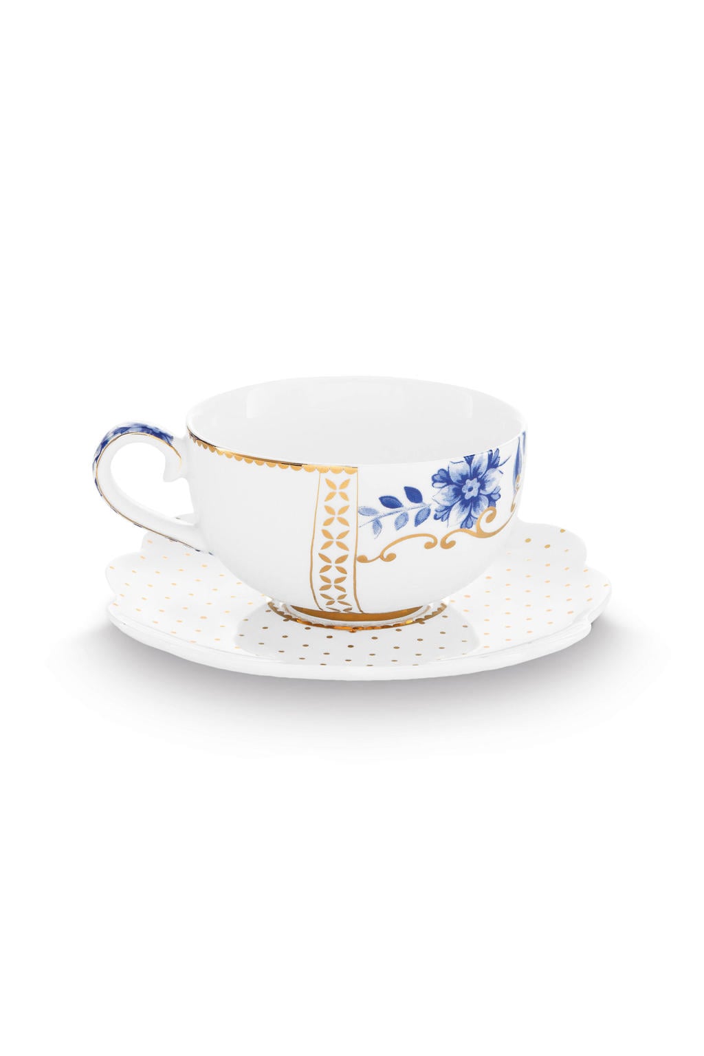 Pip Studio Royal White espresso kop en schotel (125 ml)