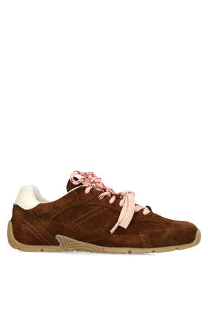 suède sneakers donkerbruin