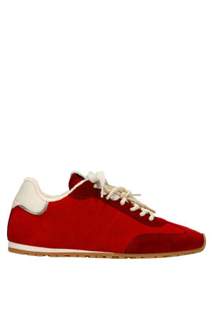 suède sneakers rood