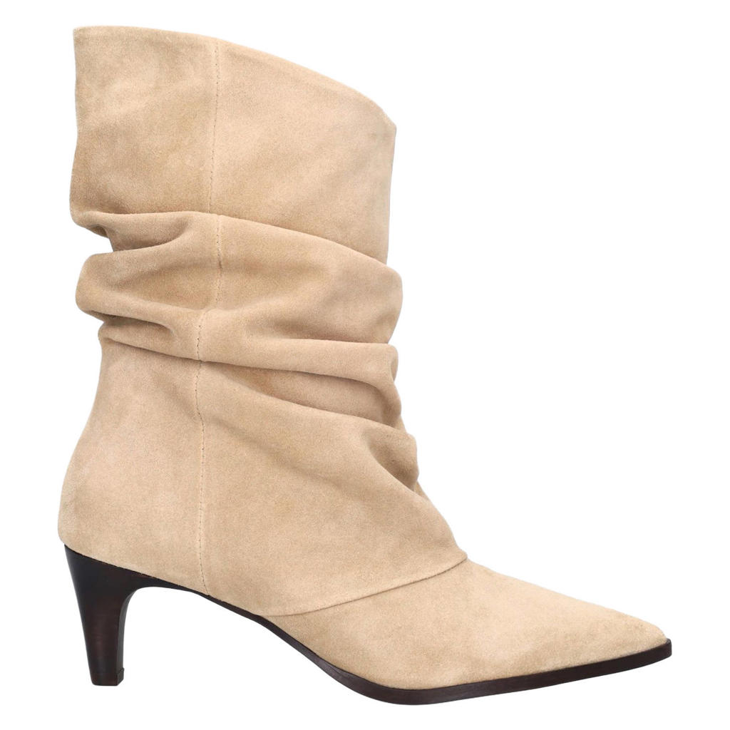 Beige dames Manfield suède enkellaarzen