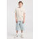 America Today T-shirt met backprint ivoor