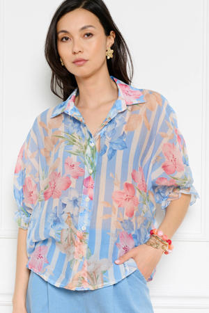 gestreepte blouse blauw