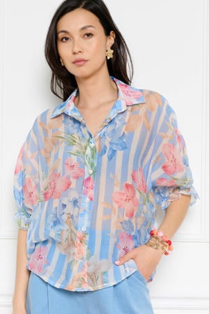 gestreepte blouse blauw