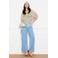 LOLALIZA gestreepte gebloemde blouse groen