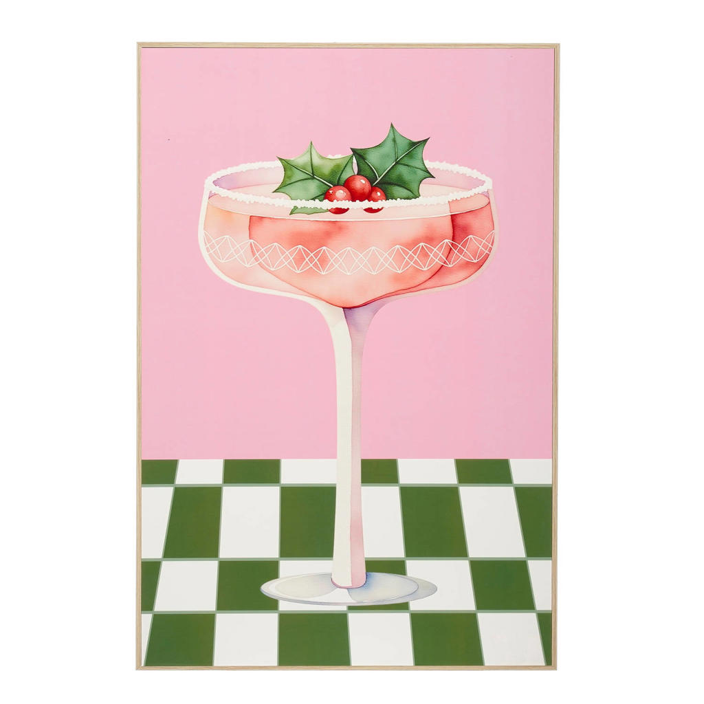 Mica Decorations schilderij cocktail glas (41x61 cm)