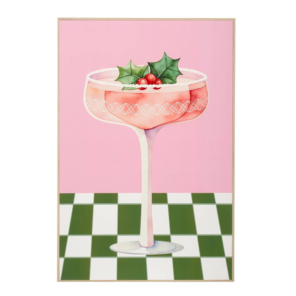 Mica Decorations schilderij cocktail glas (41x61 cm)