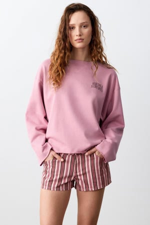 longsleeve met backprint roze