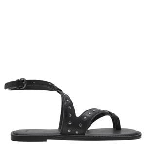 leren sandalen zwart met studs