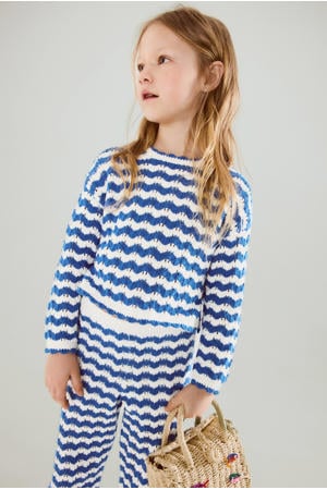 gestreepte trui gebreid blauw