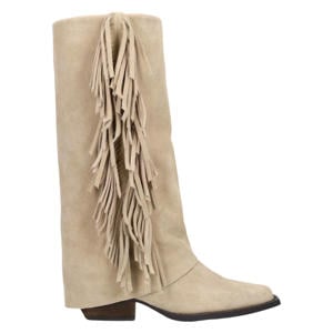 suède cowboy boots beige