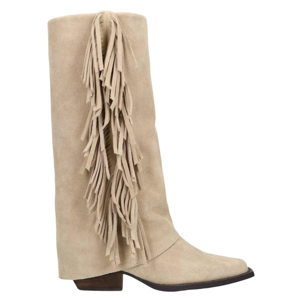Beige dames Manfield suède cowboy boots