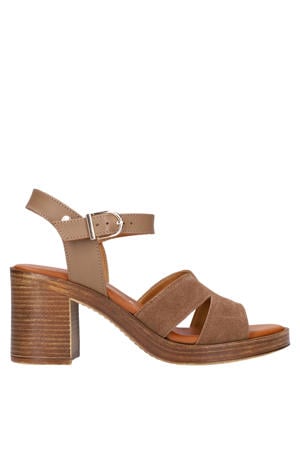 suède sandalettes bruin