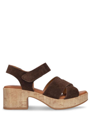 suède sandalen bruin