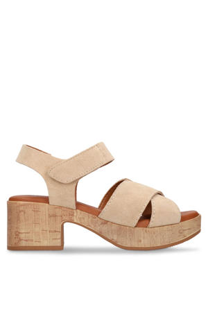 suède sandalen beige