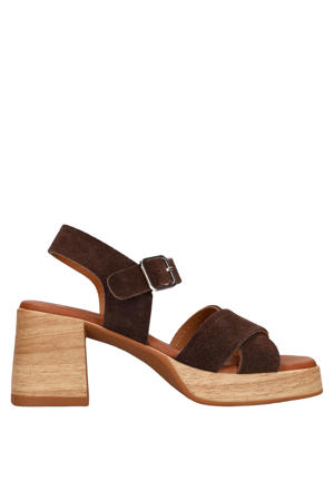 suède sandalettes bruin
