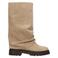 Manfield suède hoge laarzen met flap beige