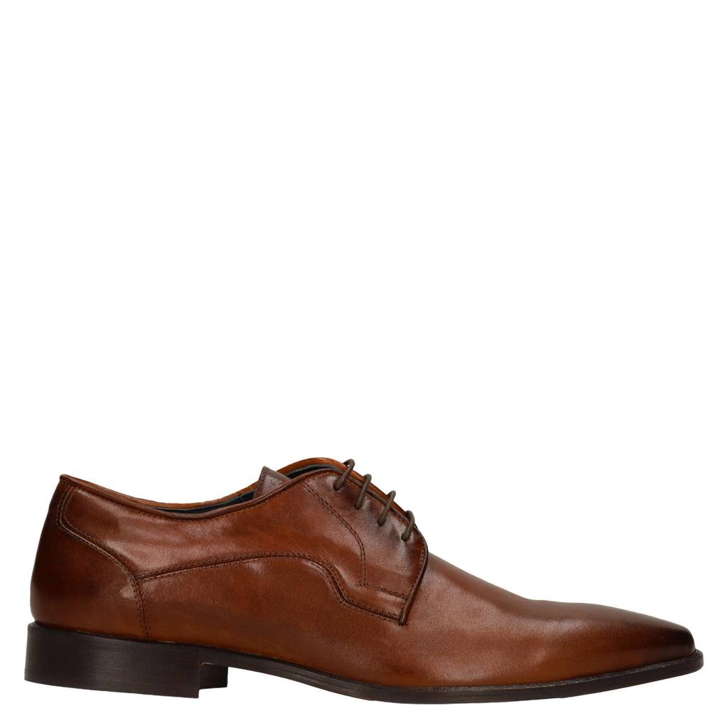 Cognackleurige heren Manfield leren veterschoenen