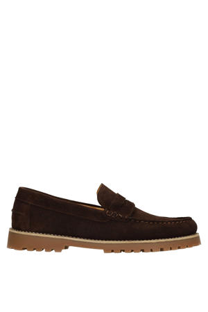 suède loafers bruin