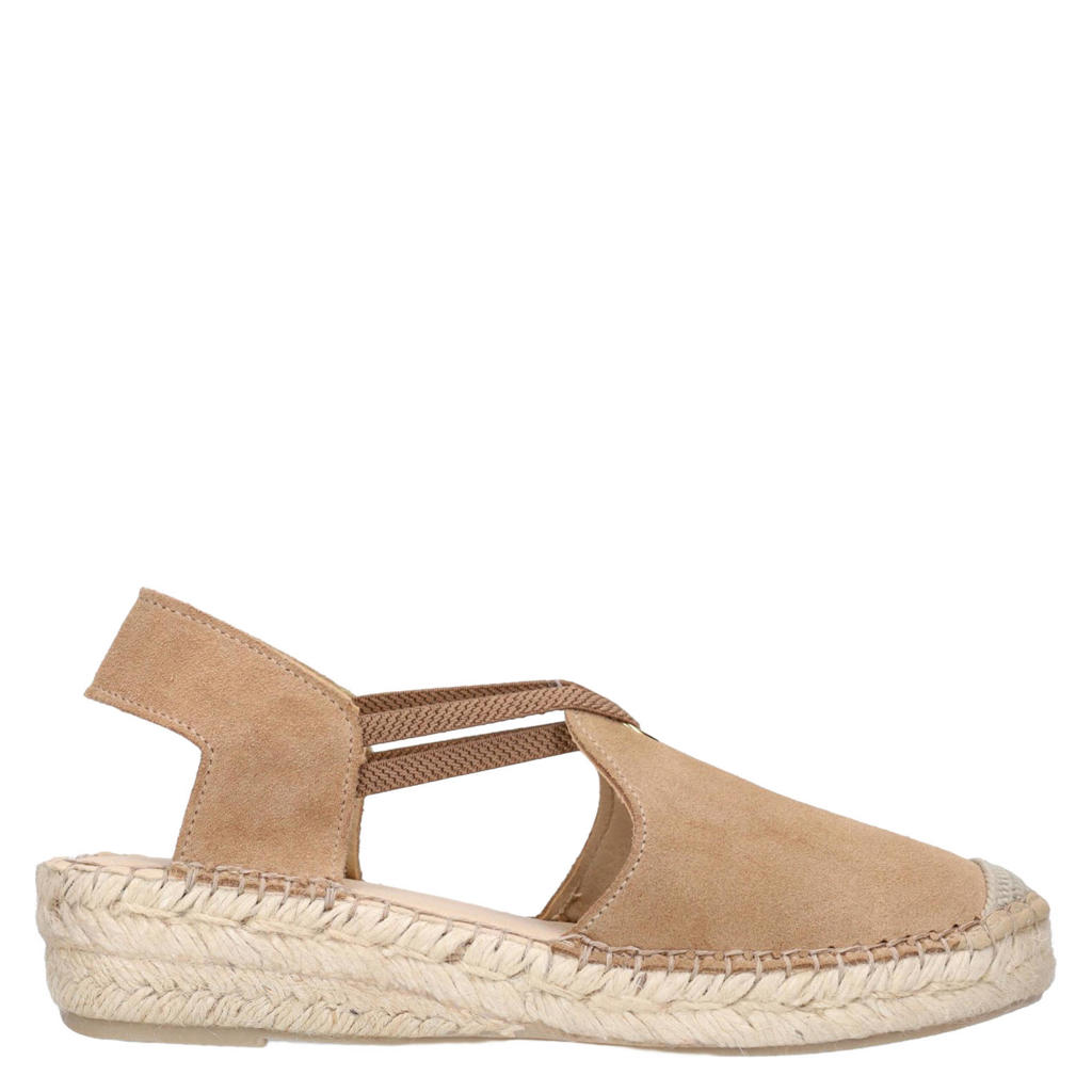 Cognackleurige dames Manfield suède espadrilles