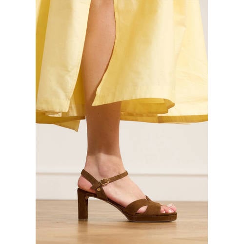 No Stress suede sandalettes bruin