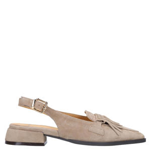suède slingback loafers taupe