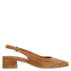 suède slingback loafers cognac