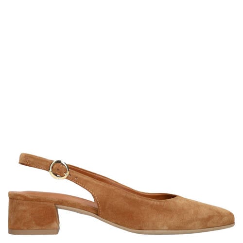No Stress suède slingback loafers cognac