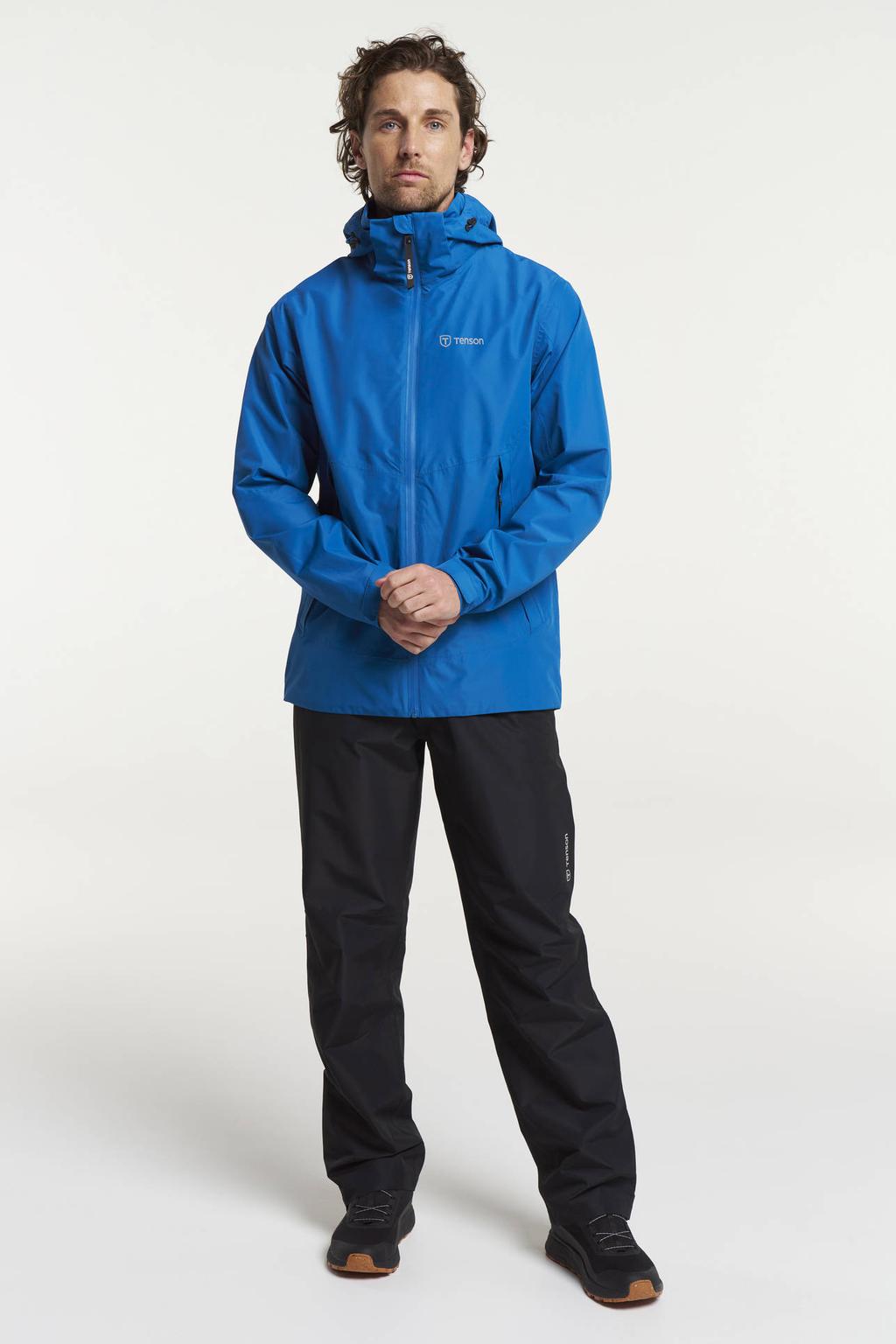 Blauwe heren Tenson Winga regenjas van polyester met effen en capuchon