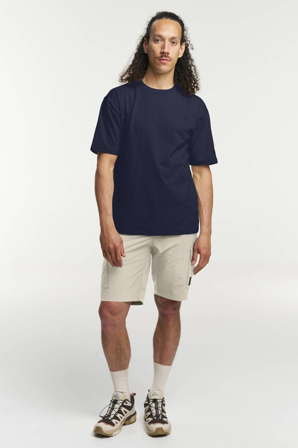Ecru heren Tenson Travis short van polyamide met rits- en knoopsluiting