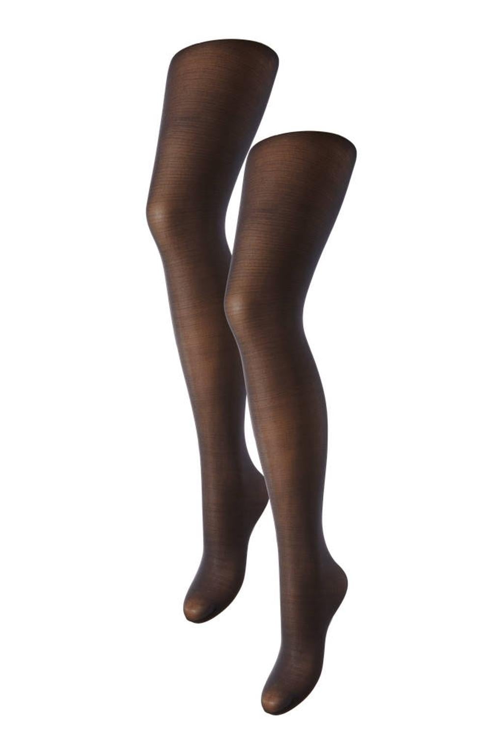 PIECES panty NIKOLINE 20 denier - set van 2 donkerbruin