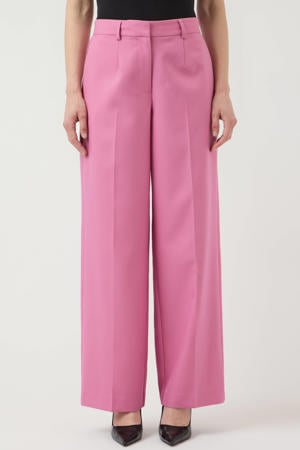 wide leg regular waist casual broek roze