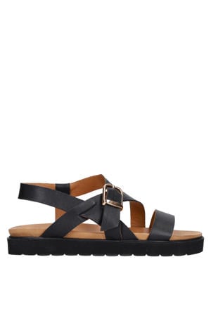 leren sandalen zwart