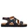 Manfield leren sandalen zwart