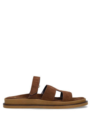 suède slippers bruin