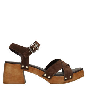 suède sandalettes bruin