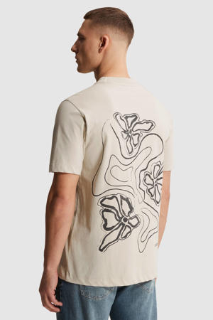 regular fit T-shirt met backprint - ecru