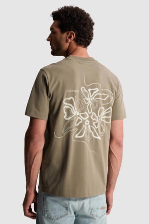 regular fit T-shirt met backprint - donkergroen