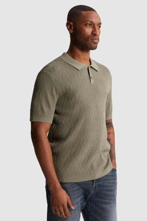 regular fit gebreide polo - groen
