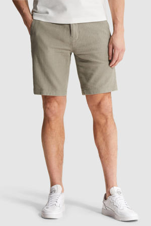 regular chino short met linnen groen
