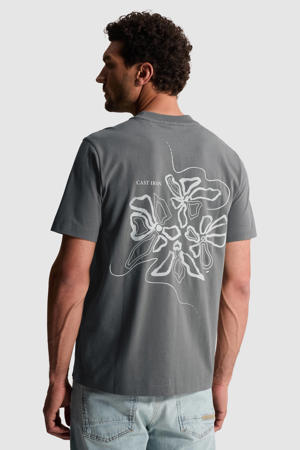regular fit t-shirt met backprint - antraciet