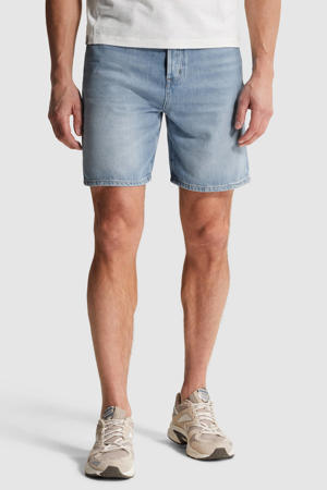 relaxed short light blue denim